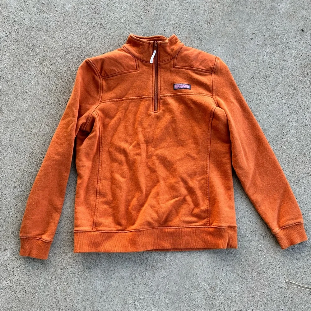 Vineyard Vines Orange Half-Zip Sweater - Picture 1 of 5